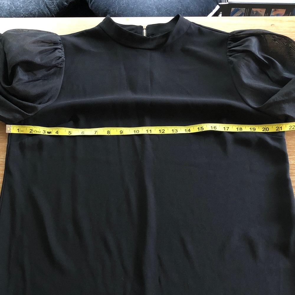 Ted Baker London Micaeli Organza Puff Sleeve Black Top US Size 8 - 10 (UK 4) - Picture 12 of 15